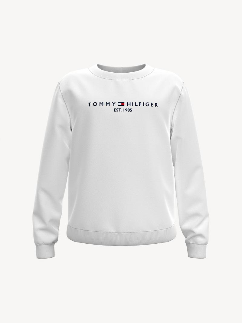 Fiú Tommy Hilfiger Logo Pulóver Fehér | HU 2218LIS